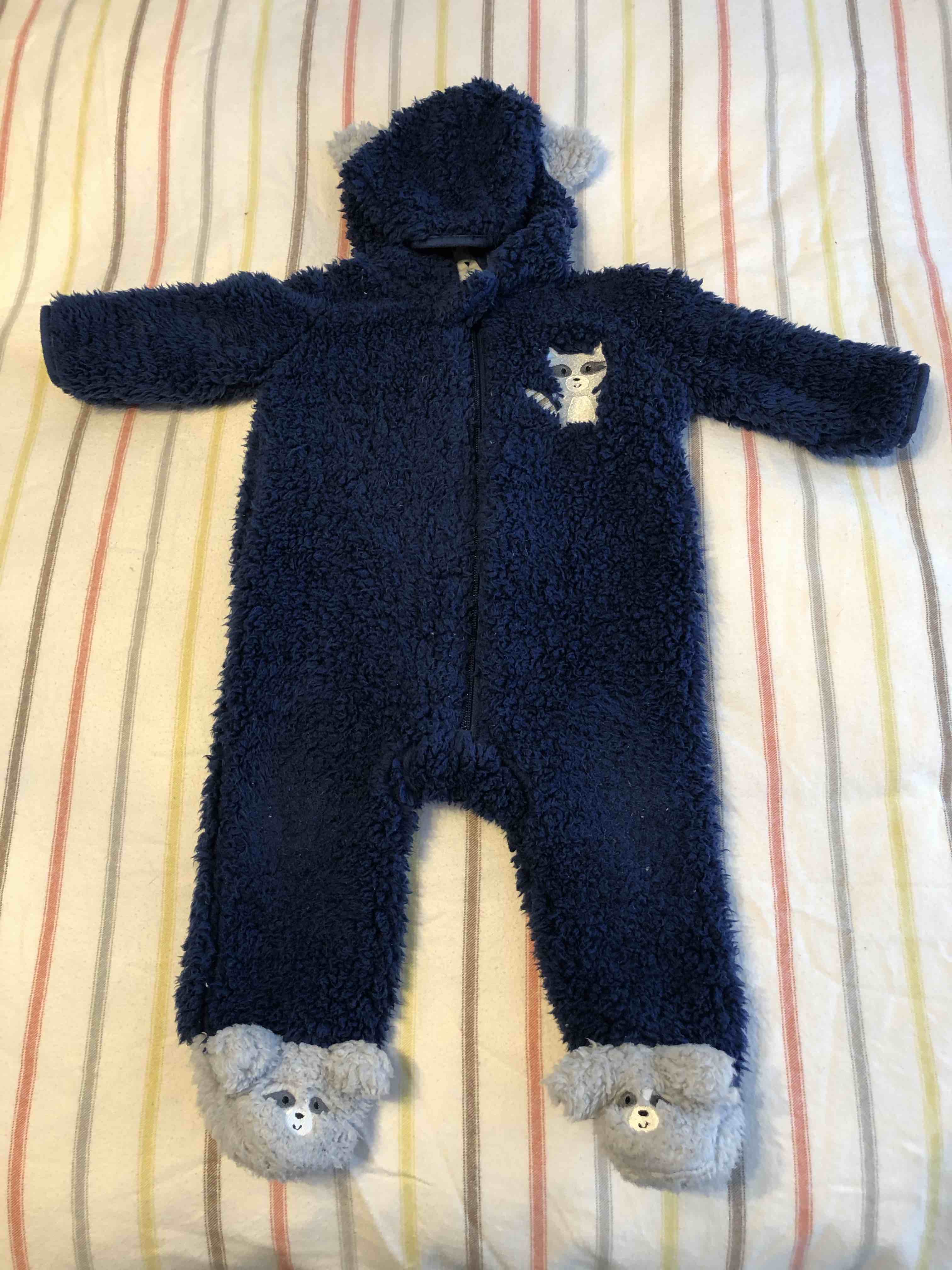 6-9 month baby fluffy pram suit/ onesie