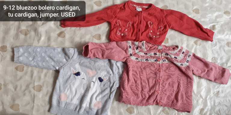 9-12 months jumper, cardigan, bolero