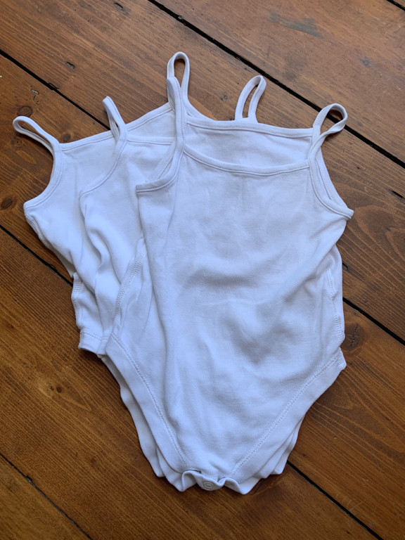 Three M&S strappy bodysuit vests (12-18m)
