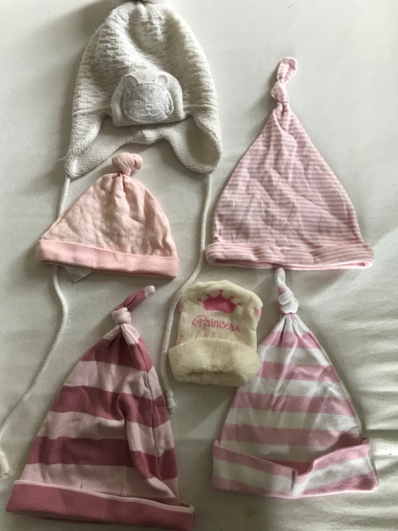 Baby girl pink hats bundle