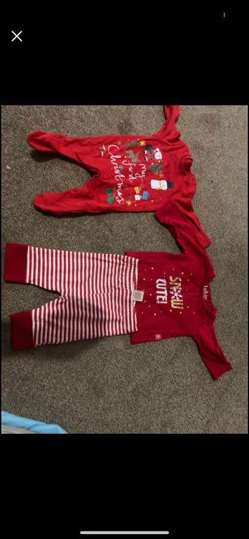 Christmas baby grow and pjs