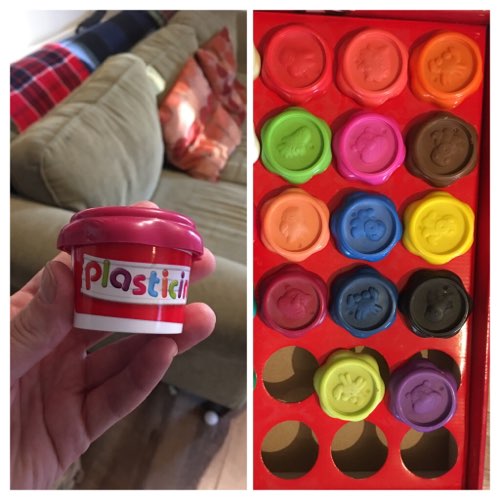 Empty plasticine containers