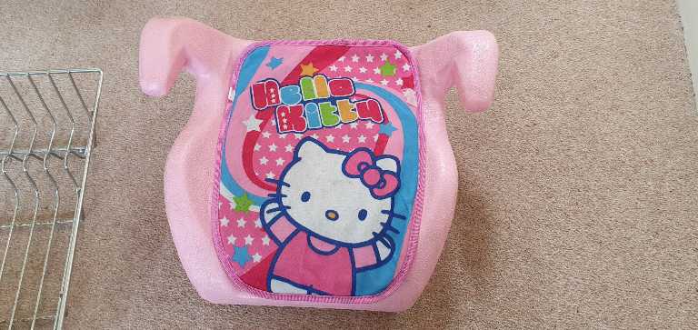Hello Kitty hard plastic padded booster seat