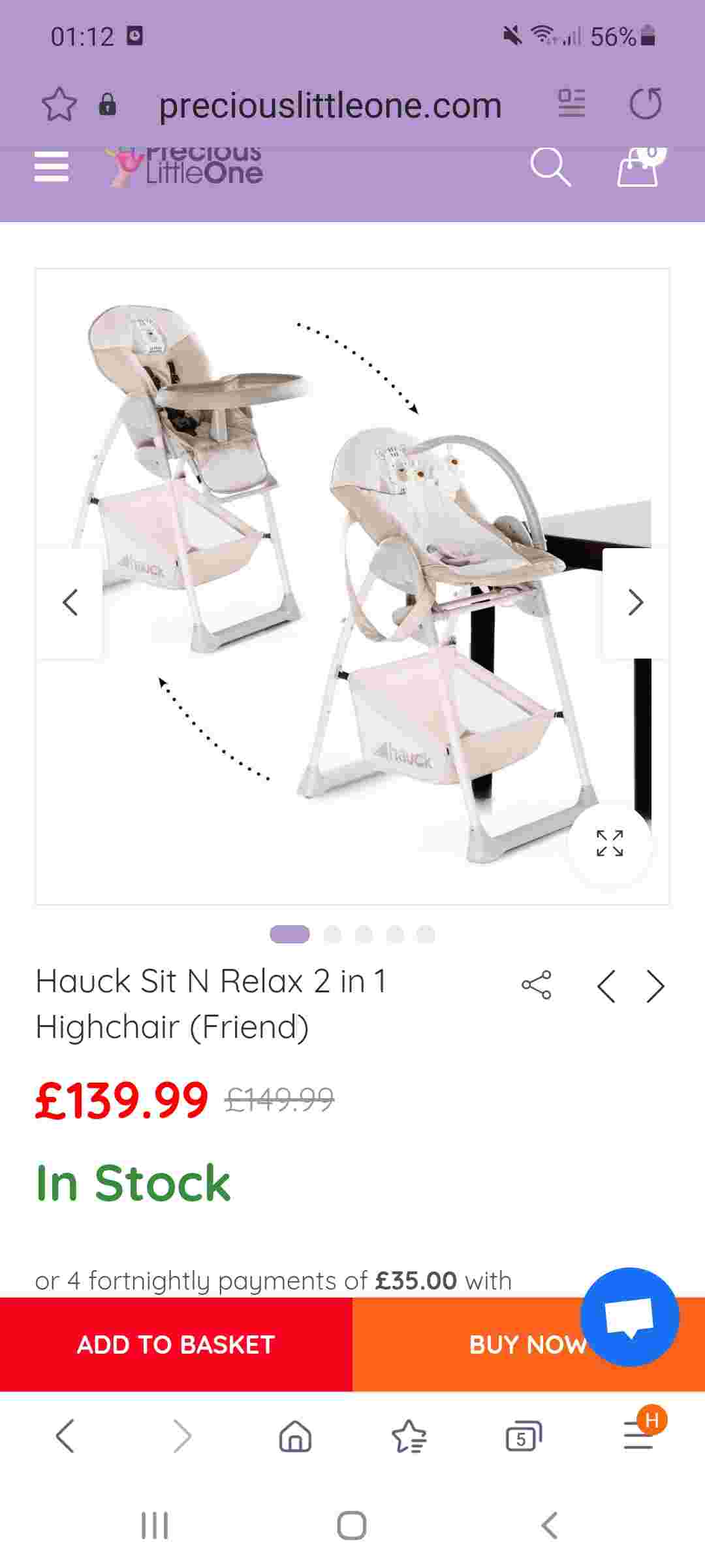 High chair 0+ Hauck (20£ )
