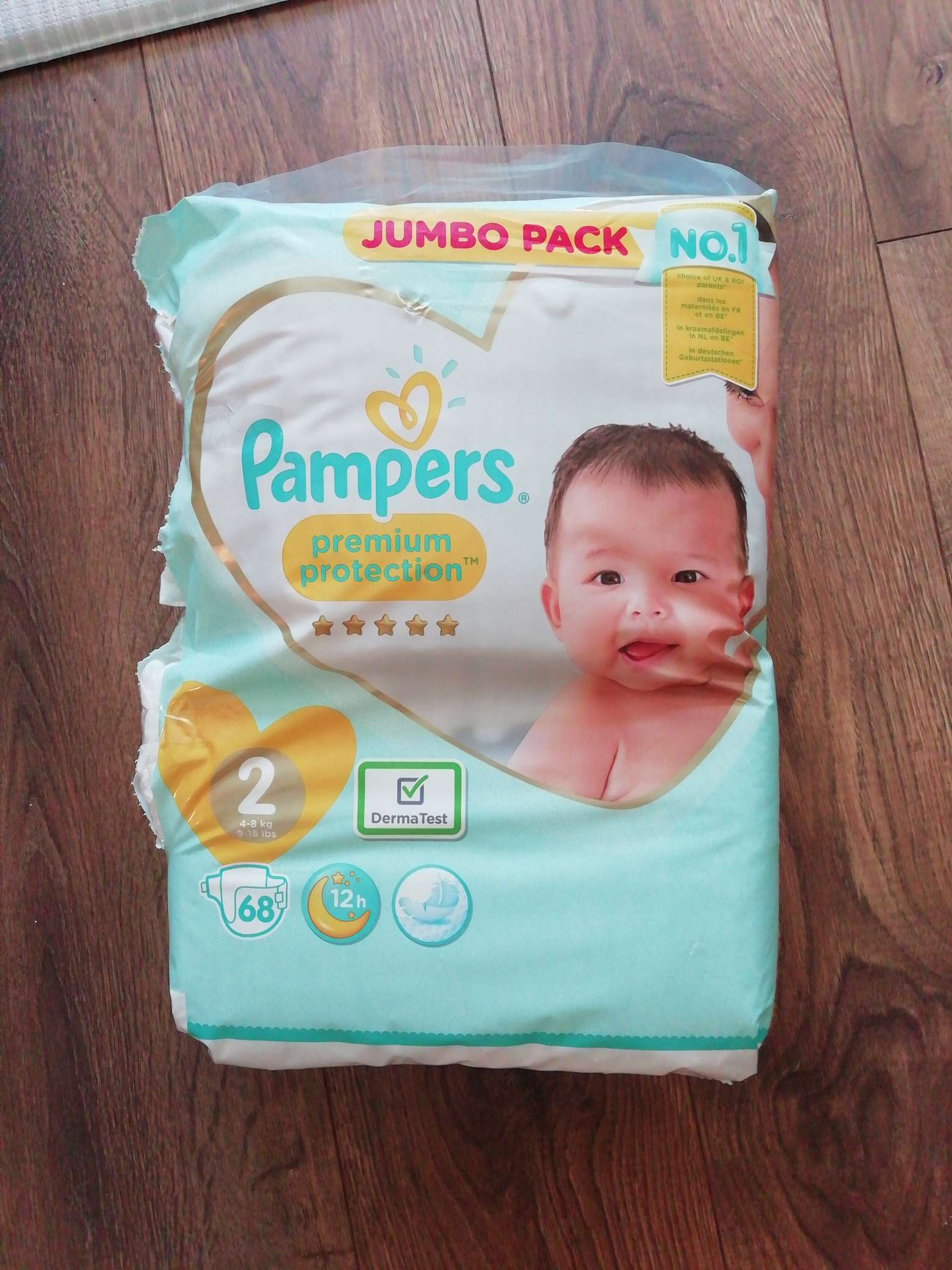 Jumbo pack of Size 2 pampers diapers (minus 1 diaper)