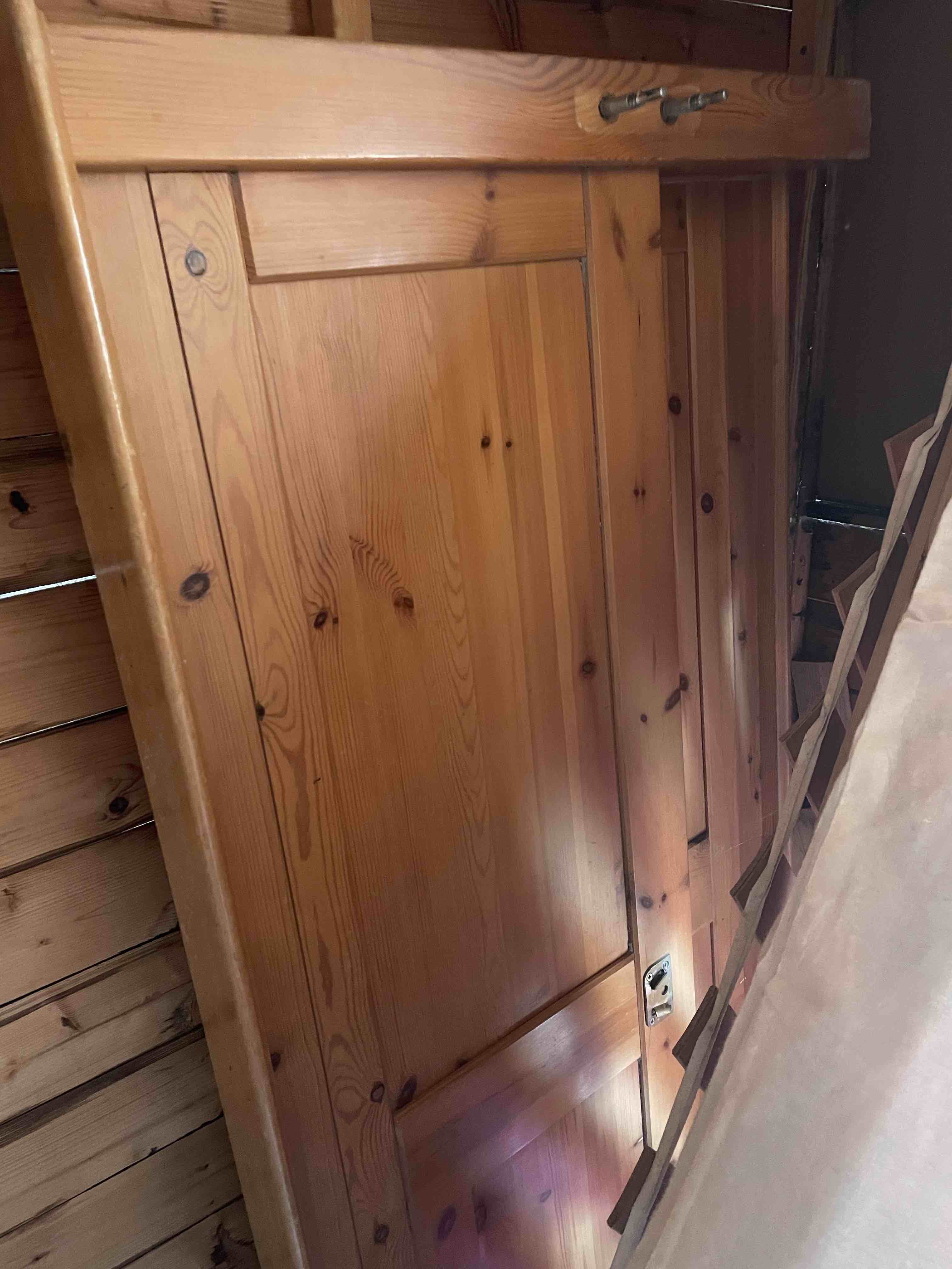 King size wooden bed with mattress