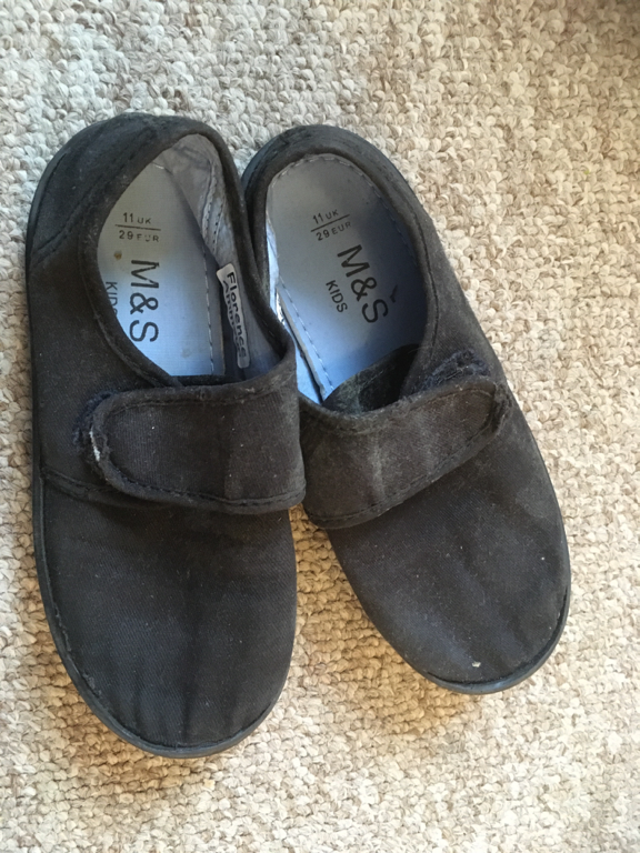 M and S size 11 black shoes