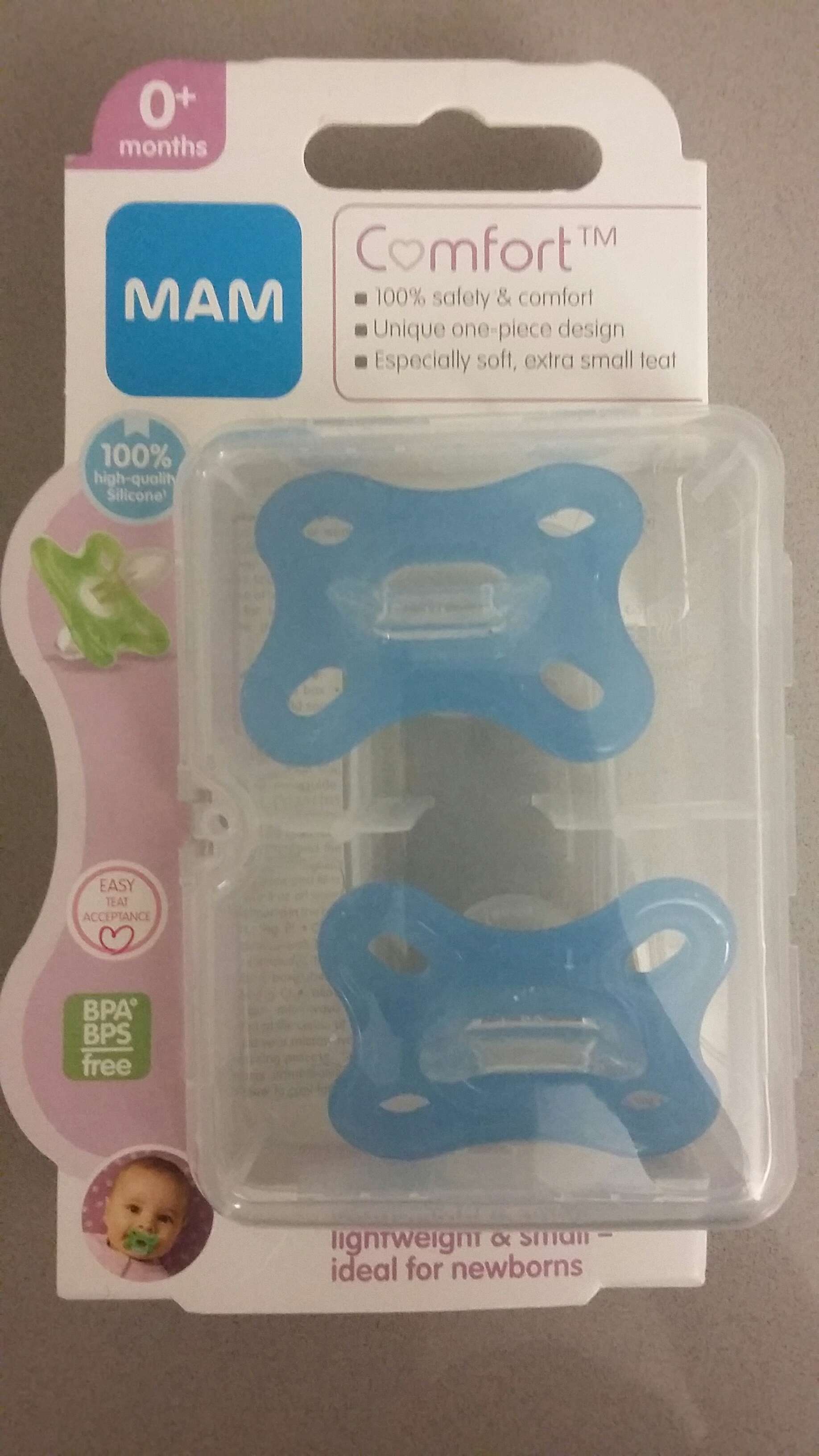 MAM comfort dummies 0+ (tried once)