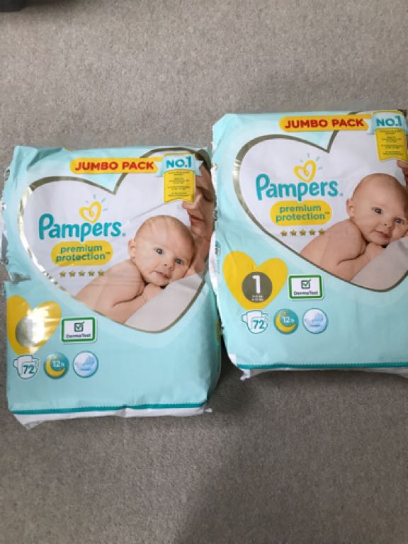 Nappies - size 1 Pampers premium protection