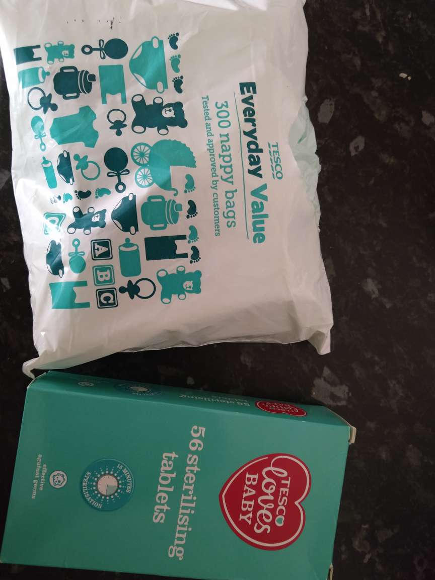 nappy bags and sterilising tablets