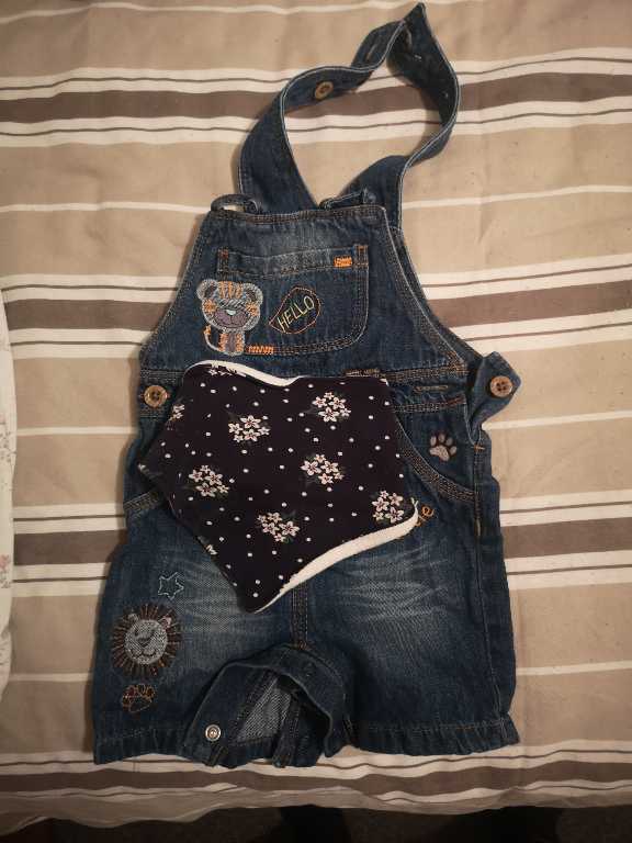 Overall shorts and bib