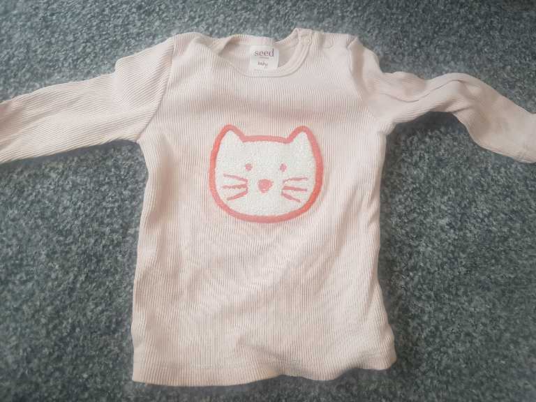 Pink ribbed cat top