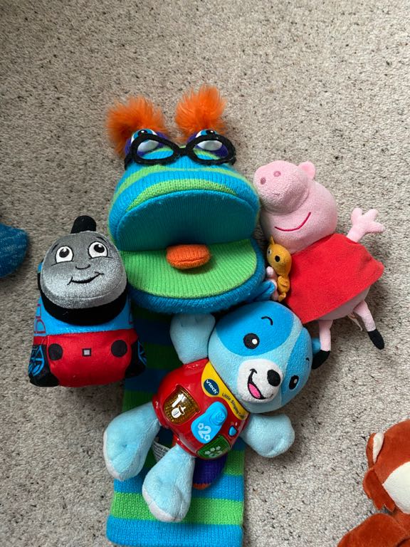 Talking Thomas, glove puppet and peppa pig